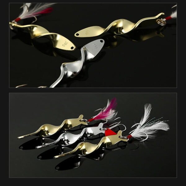 1PCS Silver Rotating Metal Spinner Spoon Fishing Lure Baits - Image 8