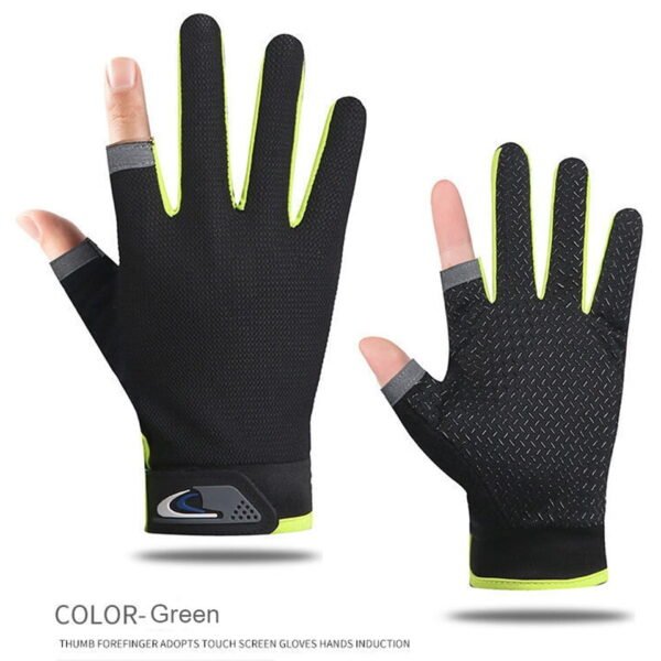 1 Pair Anti-Slip Breathable Fishing Gloves Two Finger Cut - Image 12