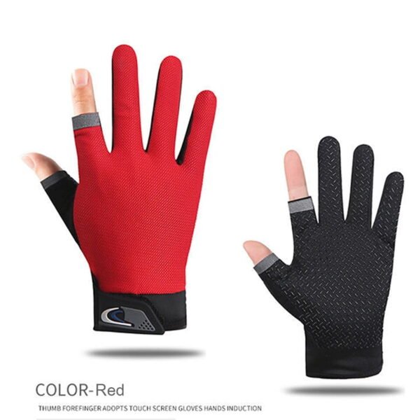 1 Pair Anti-Slip Breathable Fishing Gloves Two Finger Cut - Image 14