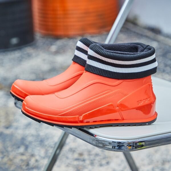 Men's Outdoor Non-slip Hiking Shoes Shaxi Fishing Rain Boots Black Work Shoes Durable Waterproof Rubber Fishing Shoes - Image 11