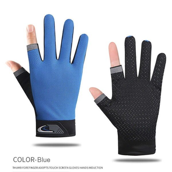 1 Pair Anti-Slip Breathable Fishing Gloves Two Finger Cut - Image 13