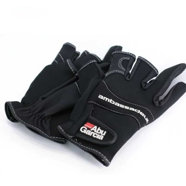 ABU Garcia Fishing Gloves Three Fingers Cut PU Leather - Image 3