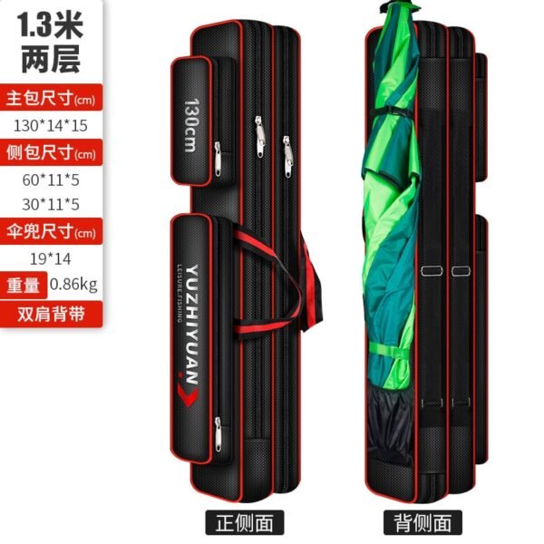 Waterproof Fishing Rod Storage Bag  2/3 Layer Thick Oxford Large Capacity - Image 2