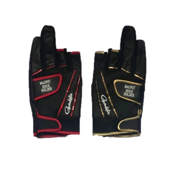 Gamakatsu Fishing Gloves Anti Slip 3 Finger Soft Leather