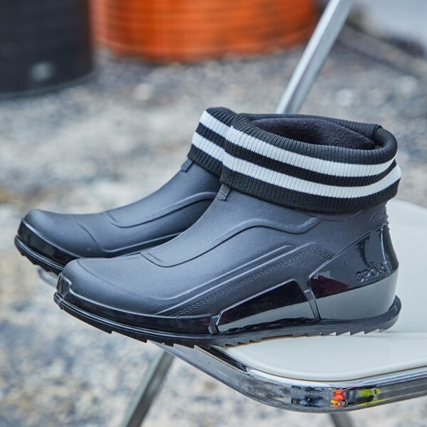 Men's Outdoor Non-slip Hiking Shoes Shaxi Fishing Rain Boots Black Work Shoes Durable Waterproof Rubber Fishing Shoes - Image 10