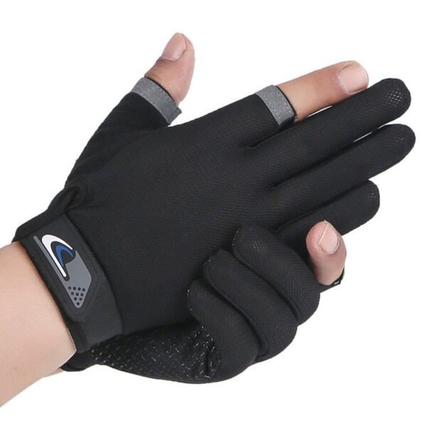 1 Pair Anti-Slip Breathable Fishing Gloves Two Finger Cut - Image 2