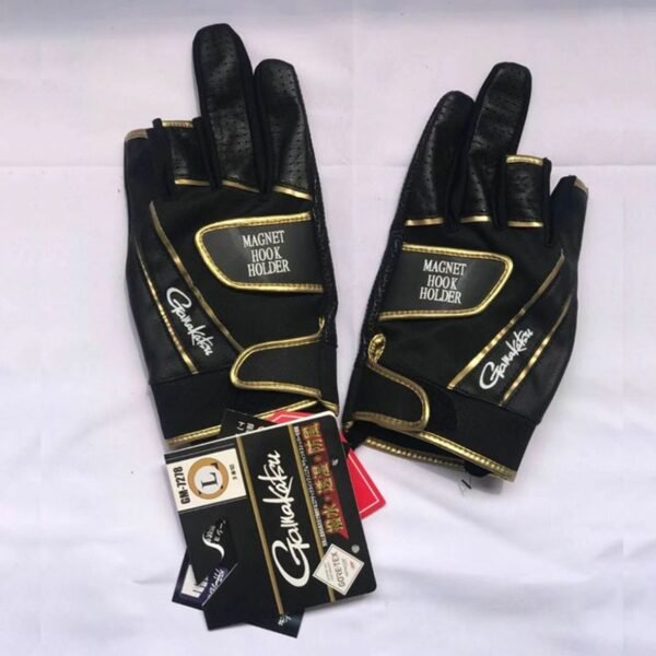 Gamakatsu Fishing Gloves Anti Slip 3 Finger Soft Leather - Image 4