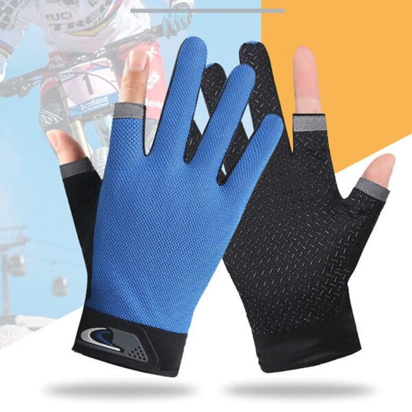 1 Pair Anti-Slip Breathable Fishing Gloves Two Finger Cut - Image 3