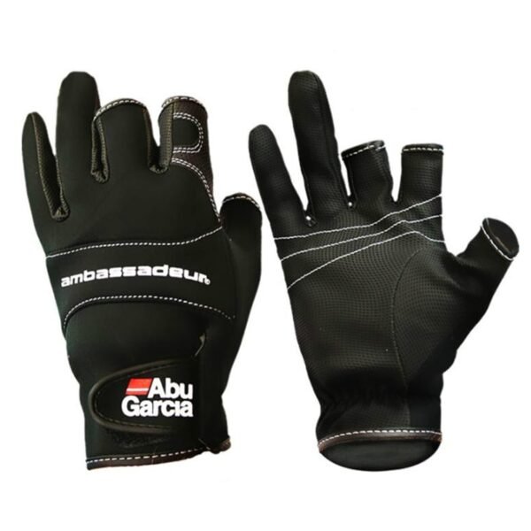 ABU Garcia Fishing Gloves Three Fingers Cut PU Leather