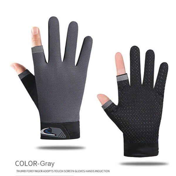 1 Pair Anti-Slip Breathable Fishing Gloves Two Finger Cut - Image 11