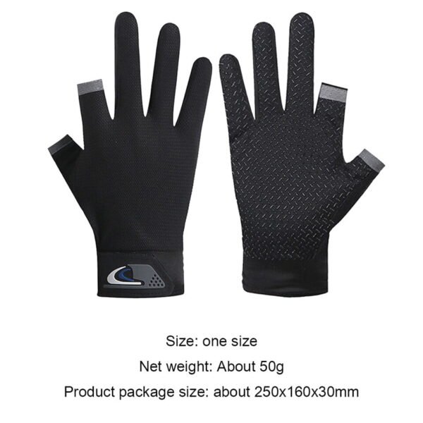 1 Pair Anti-Slip Breathable Fishing Gloves Two Finger Cut - Image 5