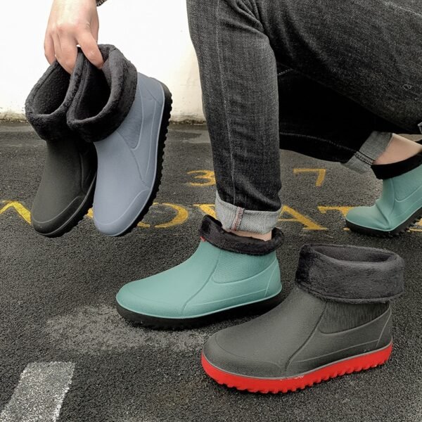 Rain Shoes for Men Warm Outdoor Fishing Boots Waterproof - Image 12