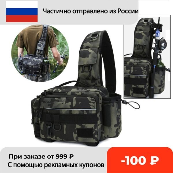 Fishing Tackle Bag Single Shoulder and Waist Crossbody Bag