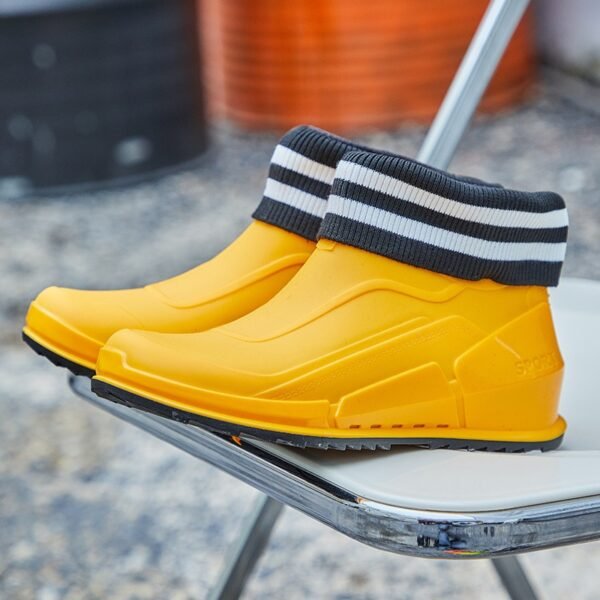 Men's Outdoor Non-slip Hiking Shoes Shaxi Fishing Rain Boots Black Work Shoes Durable Waterproof Rubber Fishing Shoes - Image 5