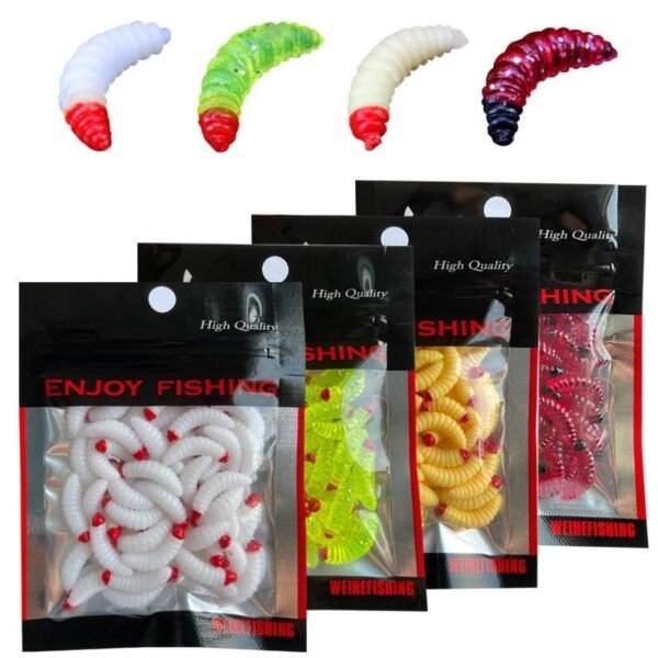 50pcs/ Outdoor Winter Fishing Bionic soft Bait Aphid 2.4cm/0.5g