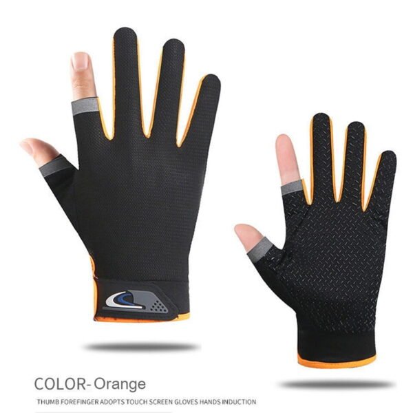 1 Pair Anti-Slip Breathable Fishing Gloves Two Finger Cut - Image 7