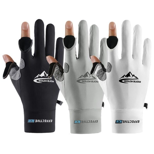 1 Pair Fishing and Cycling Gloves Ice Silk Anti-slip Breathable