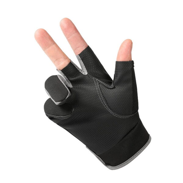 Anti-Slip Fishing Gloves 3 Cut Fingers Ice Fishing Gloves Outdoor Sports Fishing Equipment Angling Gloves Camping Hiking Hunting