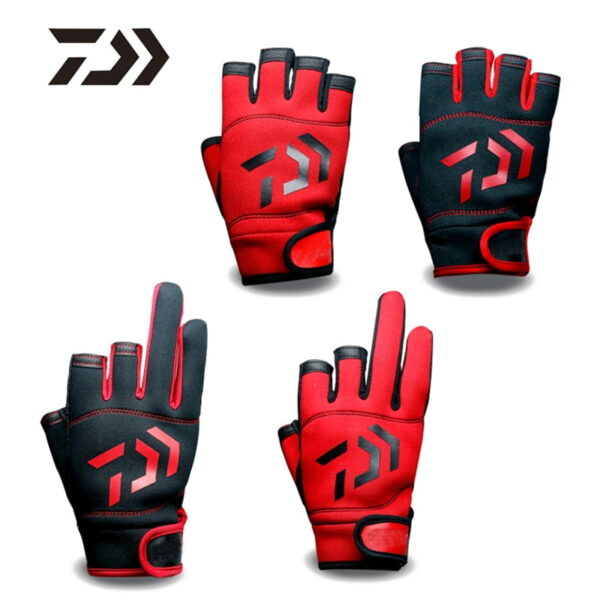 Anti-Slip Fishing Gloves 3 Cut Fingers Ice Fishing Gloves Outdoor Sports Fishing Equipment Angling Gloves Camping Hiking Hunting