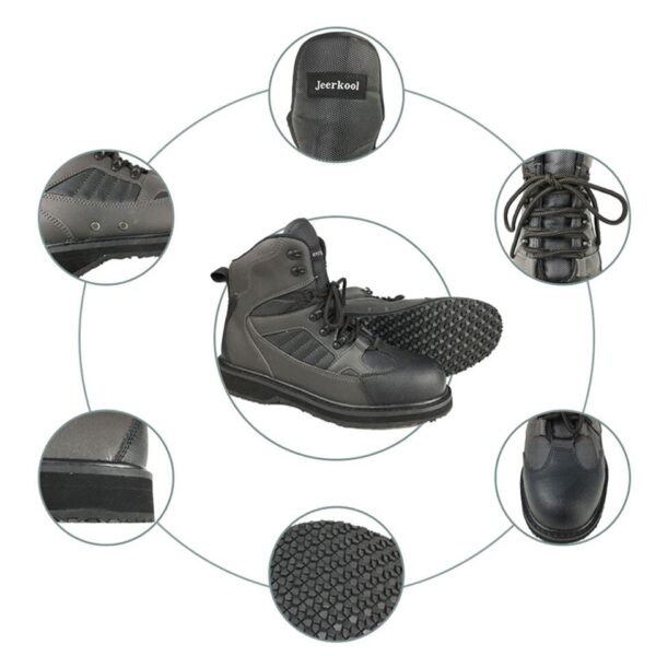 Fly Fishing Waders Leather Felt or Rubber Sole Boots Hunting and Fishing Shoes Rock Anti Skid