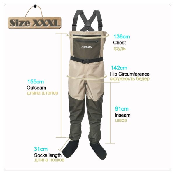 JEERKOOL Fly Fishing Waders Stocking Foot - Image 4