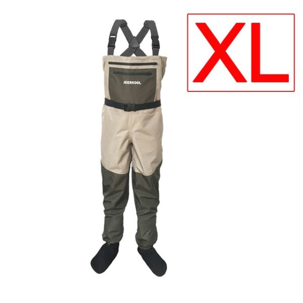 JEERKOOL Fly Fishing Waders Wading Pants Fishing Waders Pants Portable Chest Waterproof Overalls Boots Clothes Stocking Foot