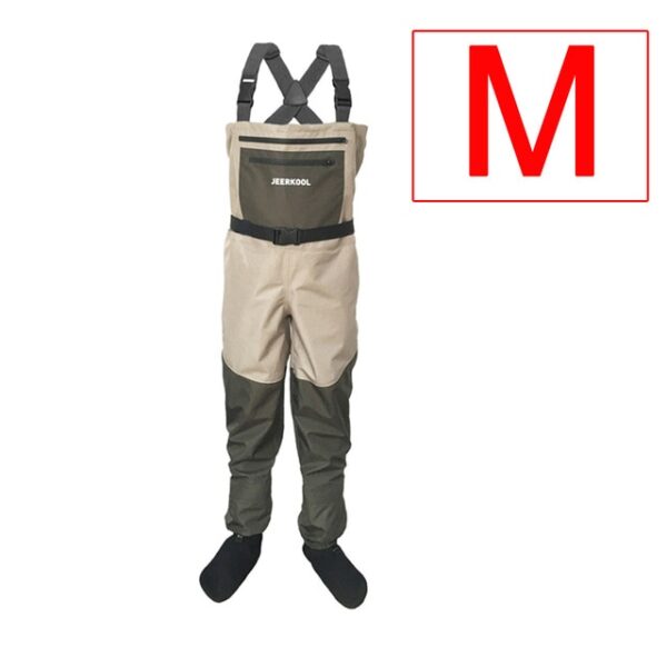 JEERKOOL Fly Fishing Waders Wading Pants Fishing Waders Pants Portable Chest Waterproof Overalls Boots Clothes Stocking Foot