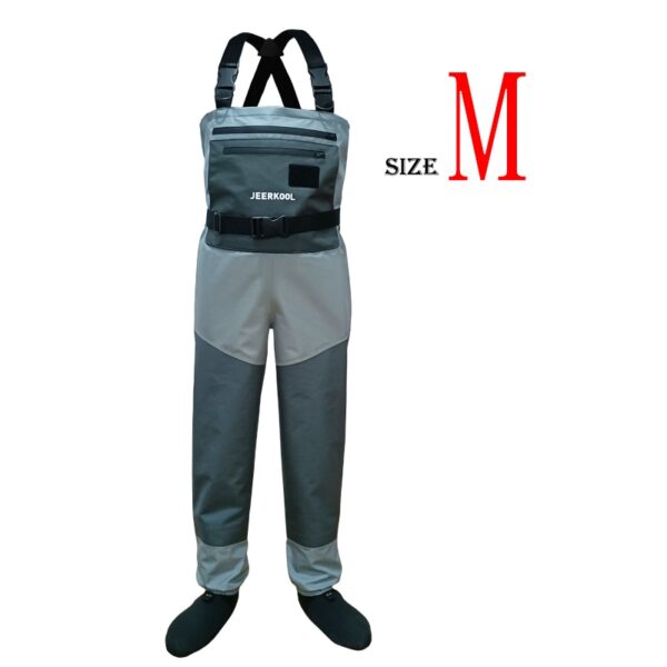 JEERKOOL Fly Fishing Waders Wading Pants Fishing Waders Pants Portable Chest Waterproof Overalls Boots Clothes Stocking Foot