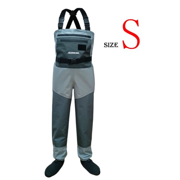 JEERKOOL Fly Fishing Waders Wading Pants Fishing Waders Pants Portable Chest Waterproof Overalls Boots Clothes Stocking Foot