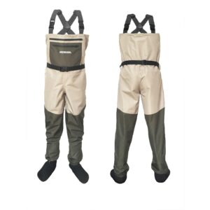 JEERKOOL Fly Fishing Waders Wading Pants Fishing Waders Pants Portable Chest Waterproof Overalls Boots Clothes Stocking Foot