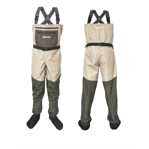 JEERKOOL Fly Fishing Waders Wading Pants Fishing Waders Pants Portable Chest Waterproof Overalls Boots Clothes Stocking Foot