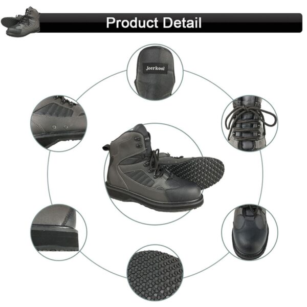 JERKOOL Fly Fishing Rubber Anti-Slippery Sole Shoes