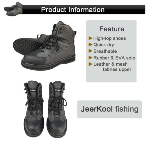 JERKOOL Fly Fishing Rubber Anti-Slippery Sole Shoes