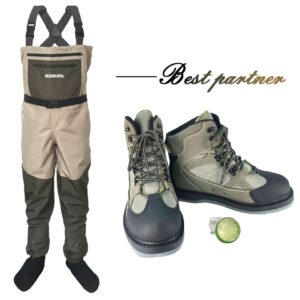 JERKOOL Fly Fishing Waders Felt Sole Boots