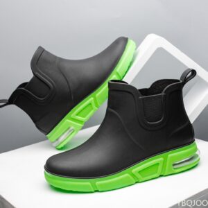 Men Trendy Waterproof Ankle Fishing Rain Boots