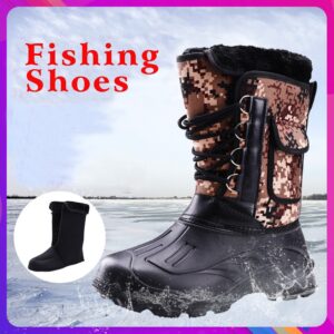 Men Winter Boots Warm Waterproof Sneakers Outdoor Activities Fishing Snow Work Boots Plus Plush Non-slip Men Shoes Fishing Boots