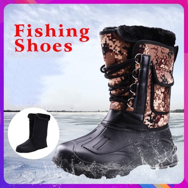Men Winter Boots Warm Waterproof Sneakers Outdoor Activities Fishing Snow Work Boots Plus Plush Non-slip Men Shoes Fishing Boots