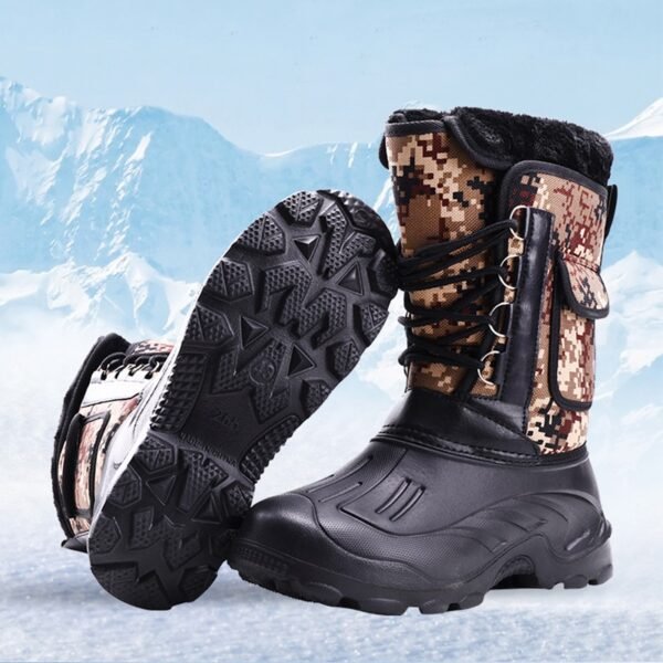 Men Winter Boots Warm Waterproof Sneakers Outdoor Activities Fishing Snow Work Boots Plus Plush Non-slip Men Shoes Fishing Boots - Image 11