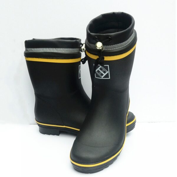 Men Winter Plush Warm Mid-Calf Rubber Rain Boots Outdoor Comfort Work Water Boots Autumn Waterproof Fishing Boots - Image 5