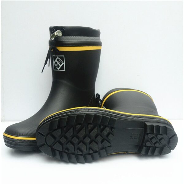 Men Winter Plush Warm Mid-Calf Rubber Rain Boots Outdoor Comfort Work Water Boots Autumn Waterproof Fishing Boots - Image 8