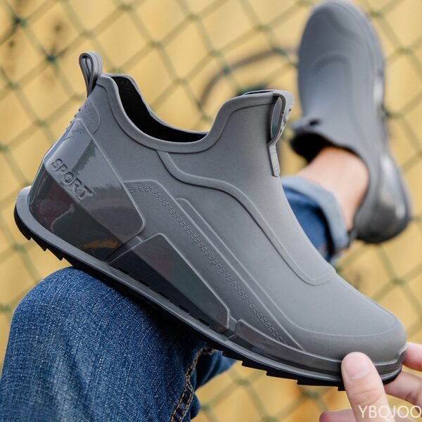Men's Outdoor Non-slip Hiking Shoes Shaxi Fishing Rain Boots Black Work Shoes Durable Waterproof Rubber Fishing Shoes