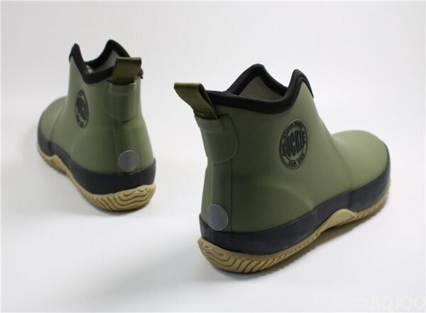 Men's Pull-on Rain Boots Waterproof Rubber Ankle Boots Outdoor Leisure Fishing Boots Student Rain Boots