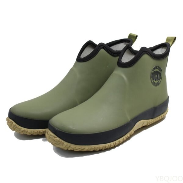 Men's Pull-on Rain Boots Waterproof Rubber Ankle Boots Outdoor Leisure Fishing Boots Student Rain Boots