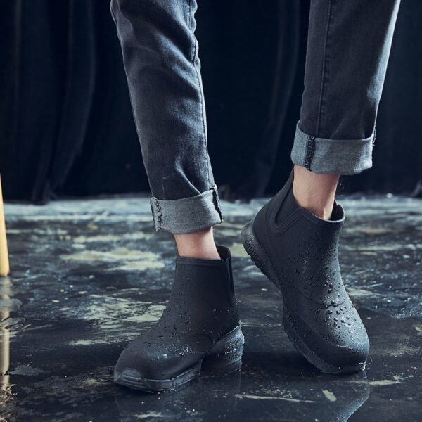 Men's Rain Boots Fashion Waterproof Platform Water Boots
