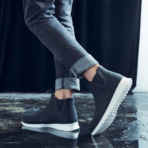 Men's Rain Boots Fashion Waterproof Platform Water Boots - Image 3