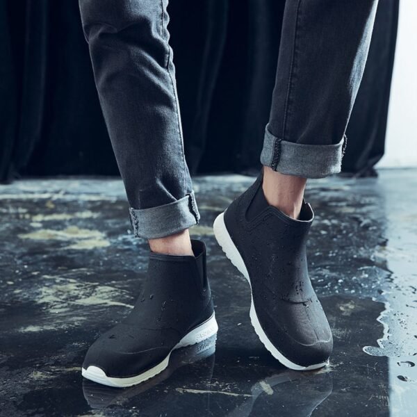 Men's Rain Boots Fashion Waterproof Platform Water Boots