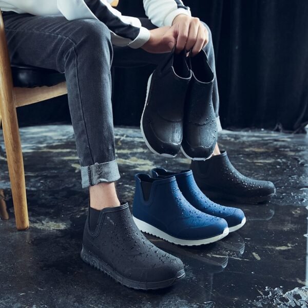 Men's Rain Boots Fashion Waterproof Platform Water Boots