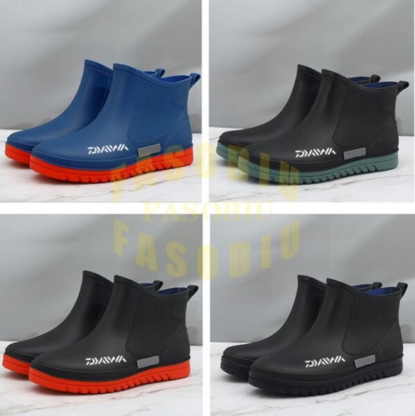 Rain Boots Men Rubber Boots Outdoor Non-slip Hiking Shoes Rain Boots Garden Work Shoes Durable Waterproof Fishing Shoes