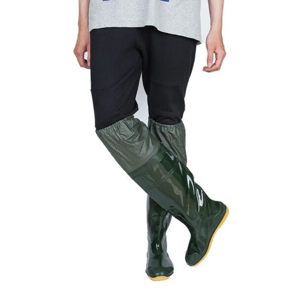 Travel foldable fishing shoes soft sole medium high tube rain boots knee strap water shoes fishing boots