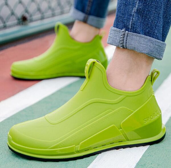 VXO Rain Boots Men's Short Tube Outdoor Waterproof Shoes Car Wash Fishing Rubber Shoes Lightweight Ankle Rainy Day Boots
